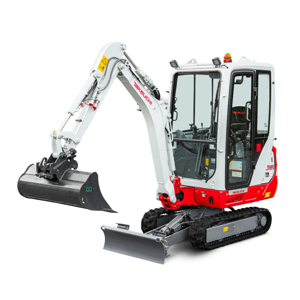 Dit is een Takeuchi TB320 minigraver