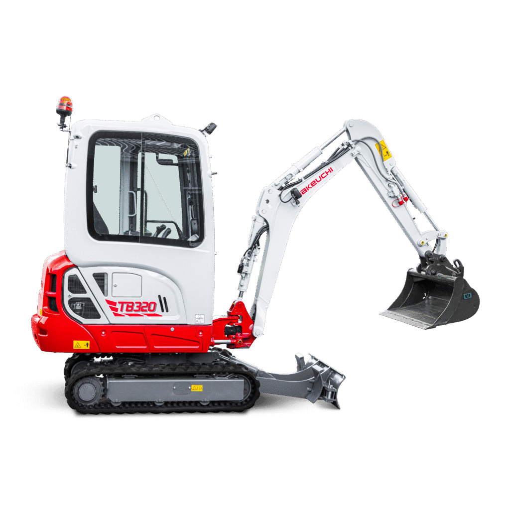 De Takeuchi TB320 minigraver met rechterzijaanzicht