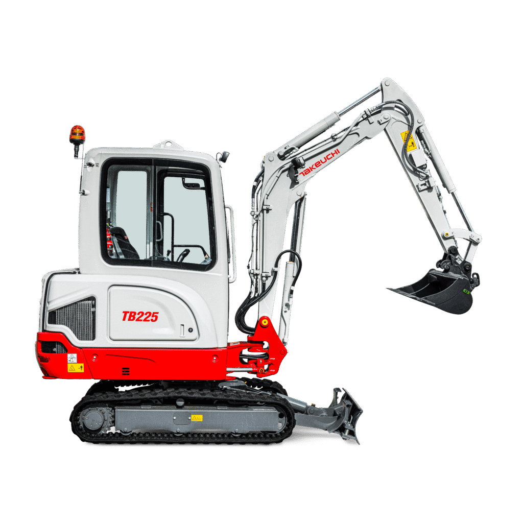 Takeuchi TB225 graafmachine zijaanzicht