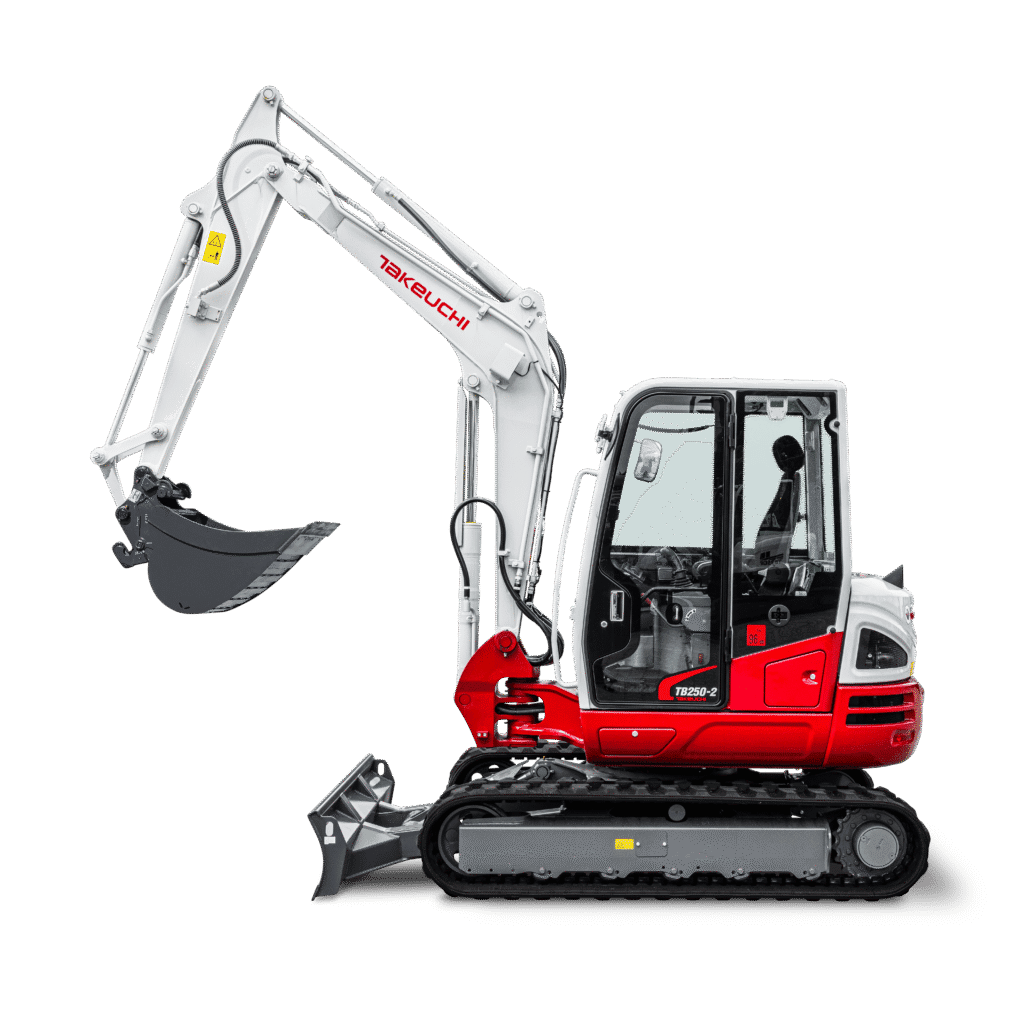 Takeuchi TB250-2 graafmachine vrijstaand zijkant links