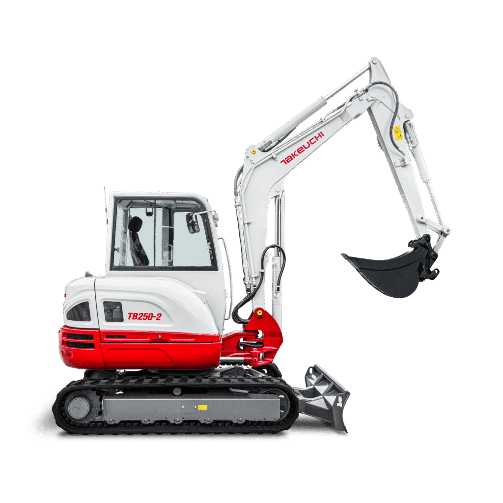 Takeuchi TB250-2 graafmachine vrijstaand zijkant rechts