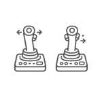 Symbool multifunctionele joysticks