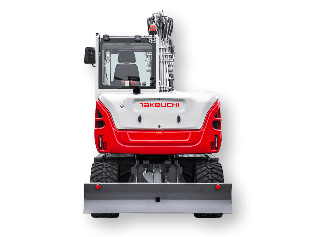 Takeuchi TB370W mobiele kraan vrijstaand achterkant