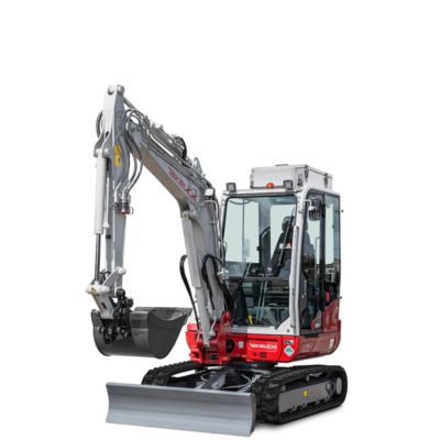 Takeuchi graafmachine met een overdruksysteem op het dak