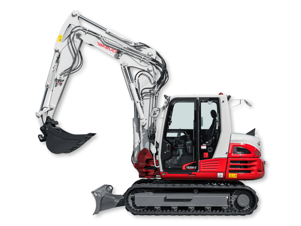 takeuchi tb290-2 two piece boom van de zijkant
