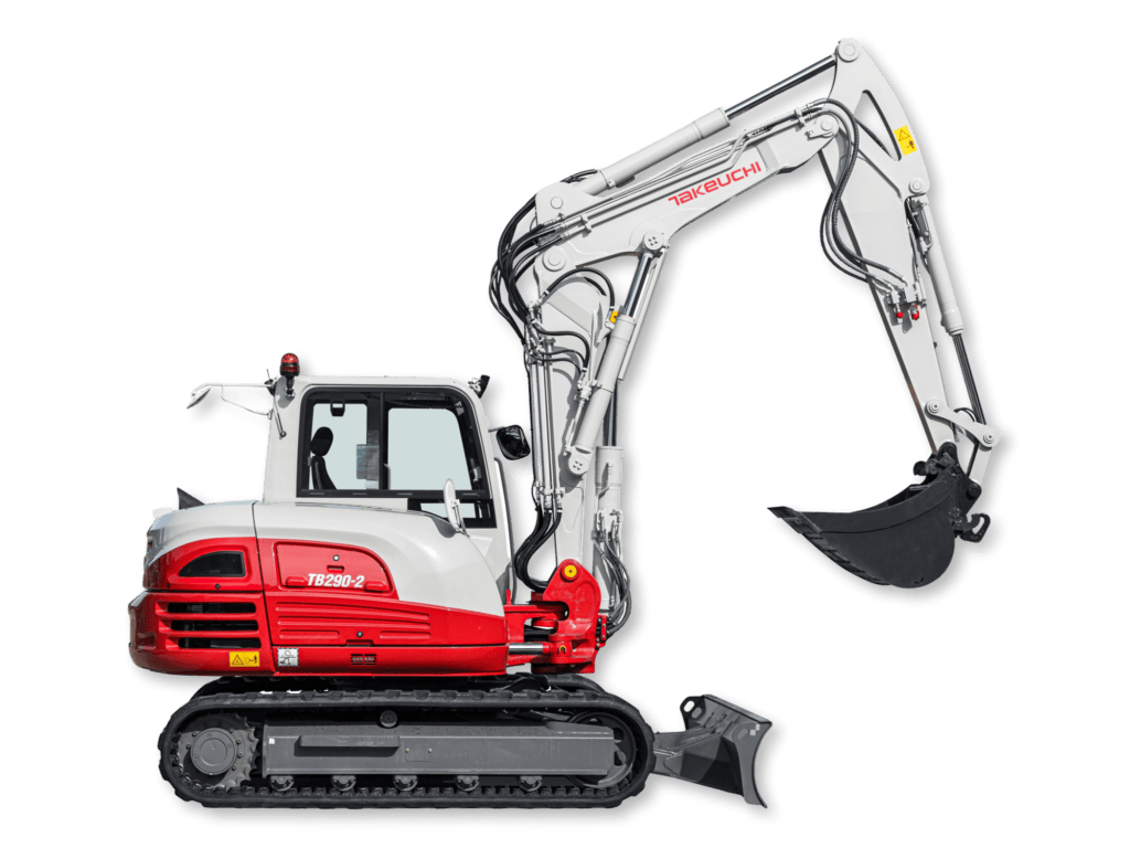 Takeuchi TB290-2 two piece boom zijkant
