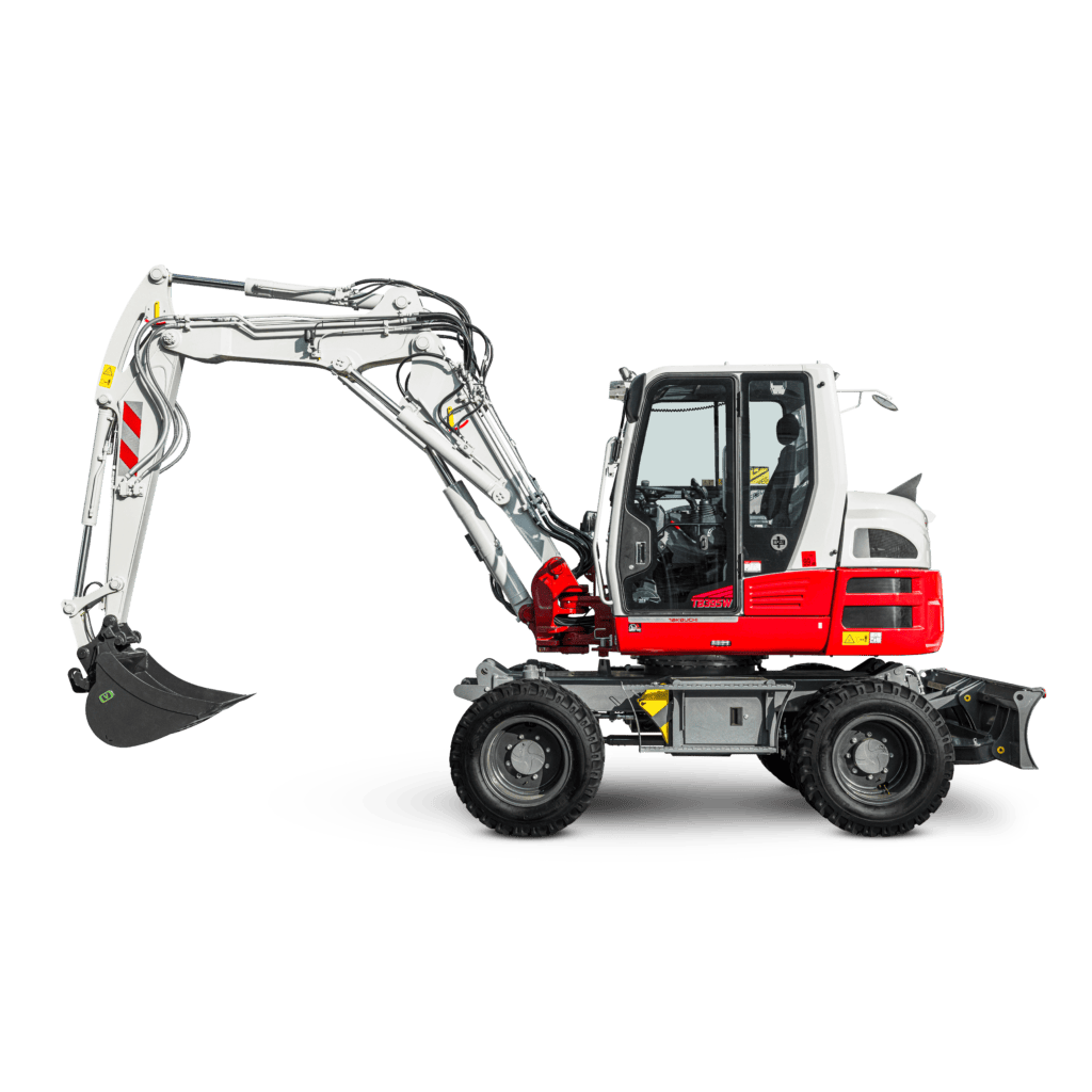 TB395W graafmachine van Takeuchi zijaanzicht