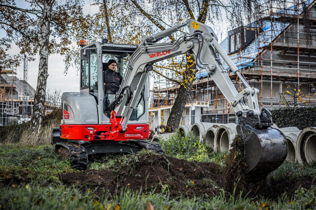 Minigraver bij nieuwbouwproject