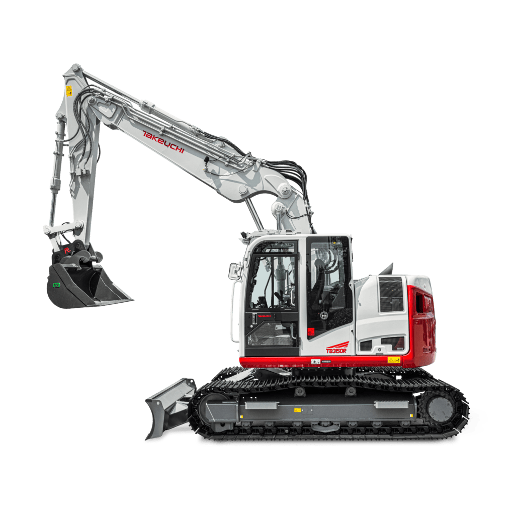 takeuchi tb3150r two piece boom zijkant