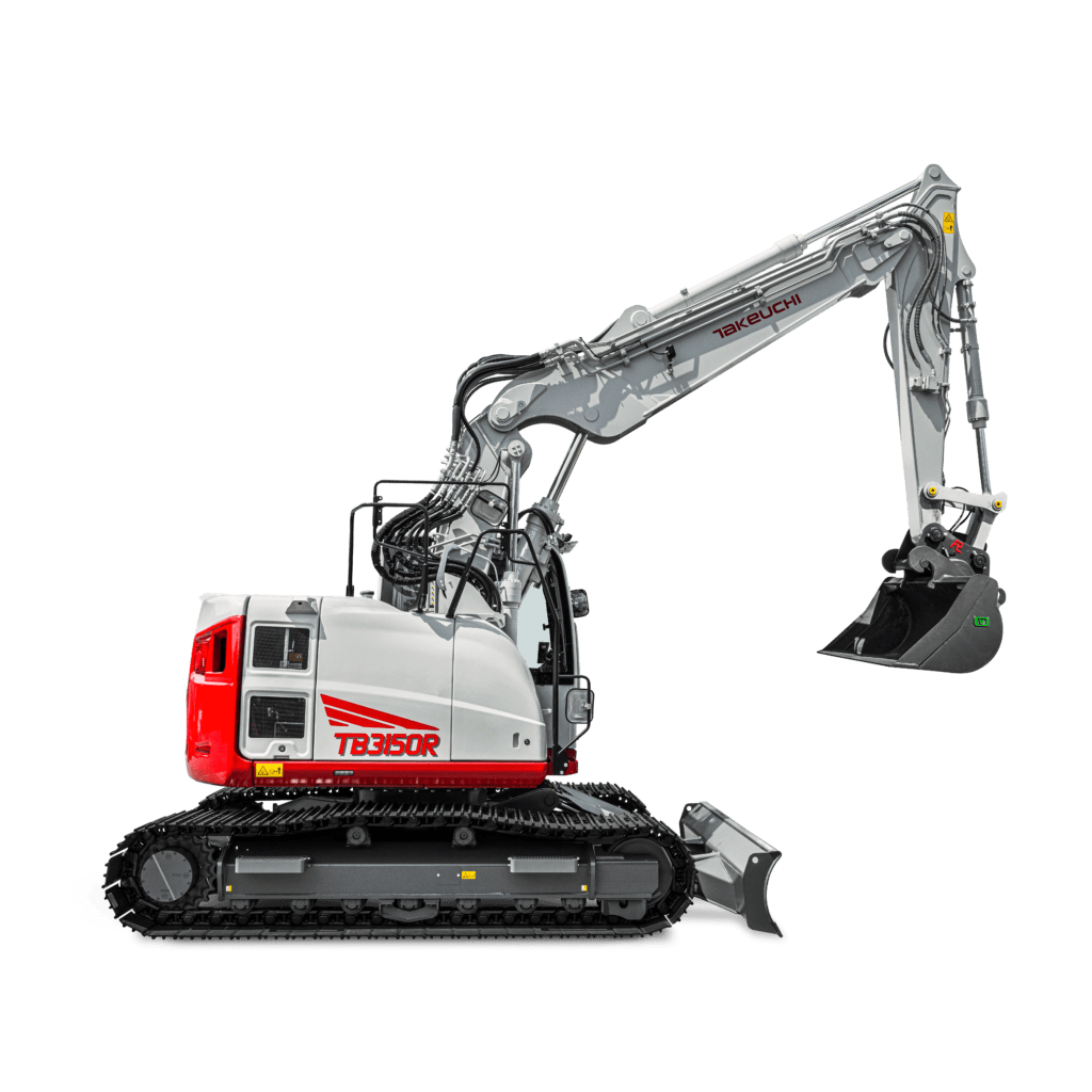 takeuchi tb3150r two piece boom zijkant